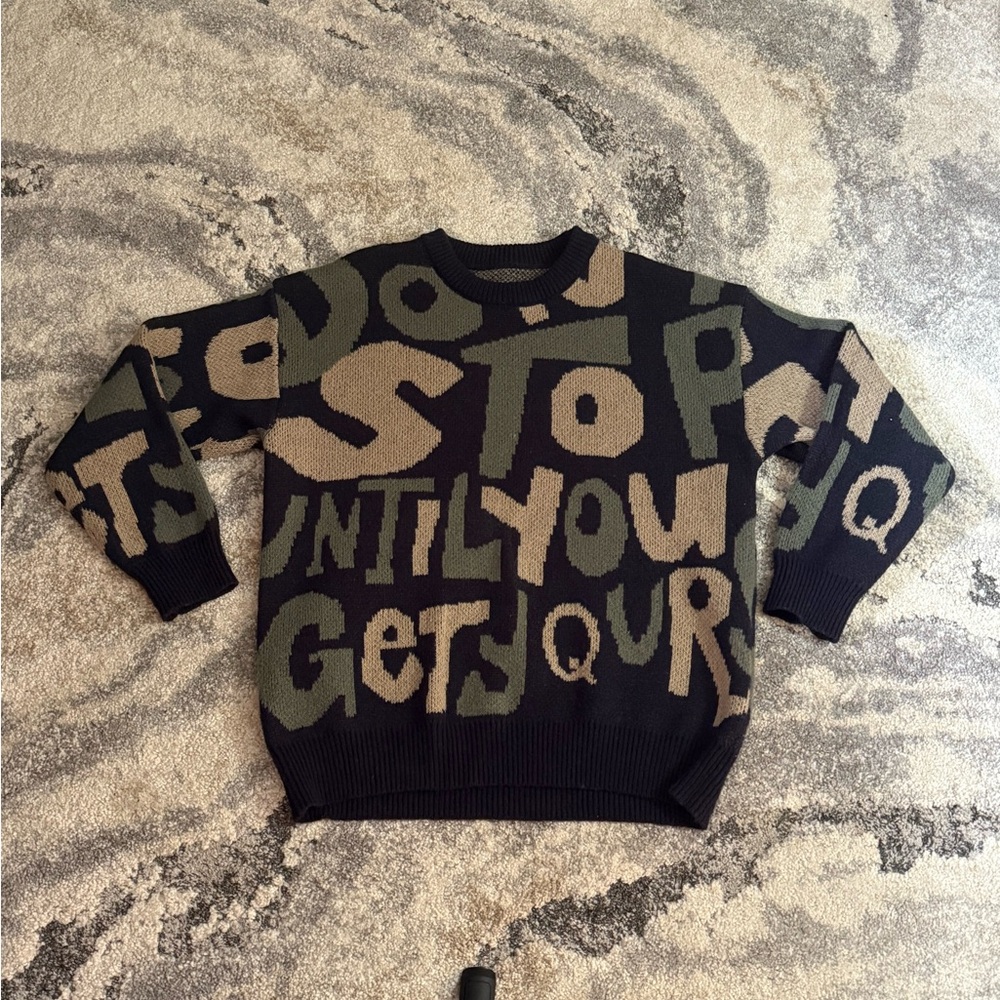 Graphic Text Sweater